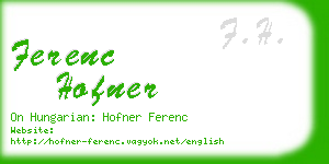 ferenc hofner business card